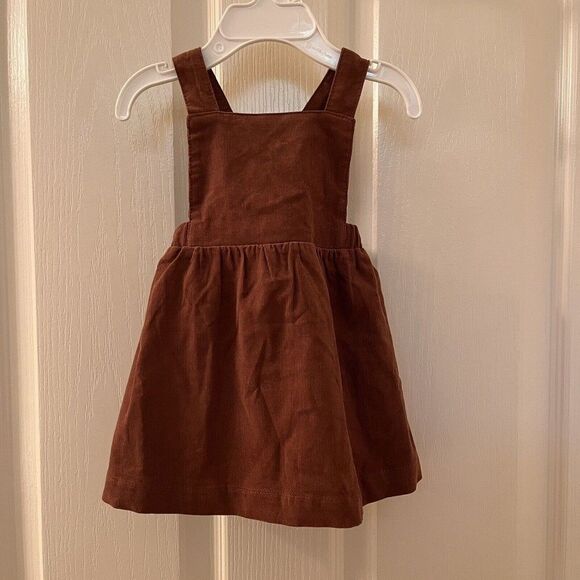 Angel Dear Brown Corduroy Overall Dress Pinafore Girls Size 3-6 Months NWT